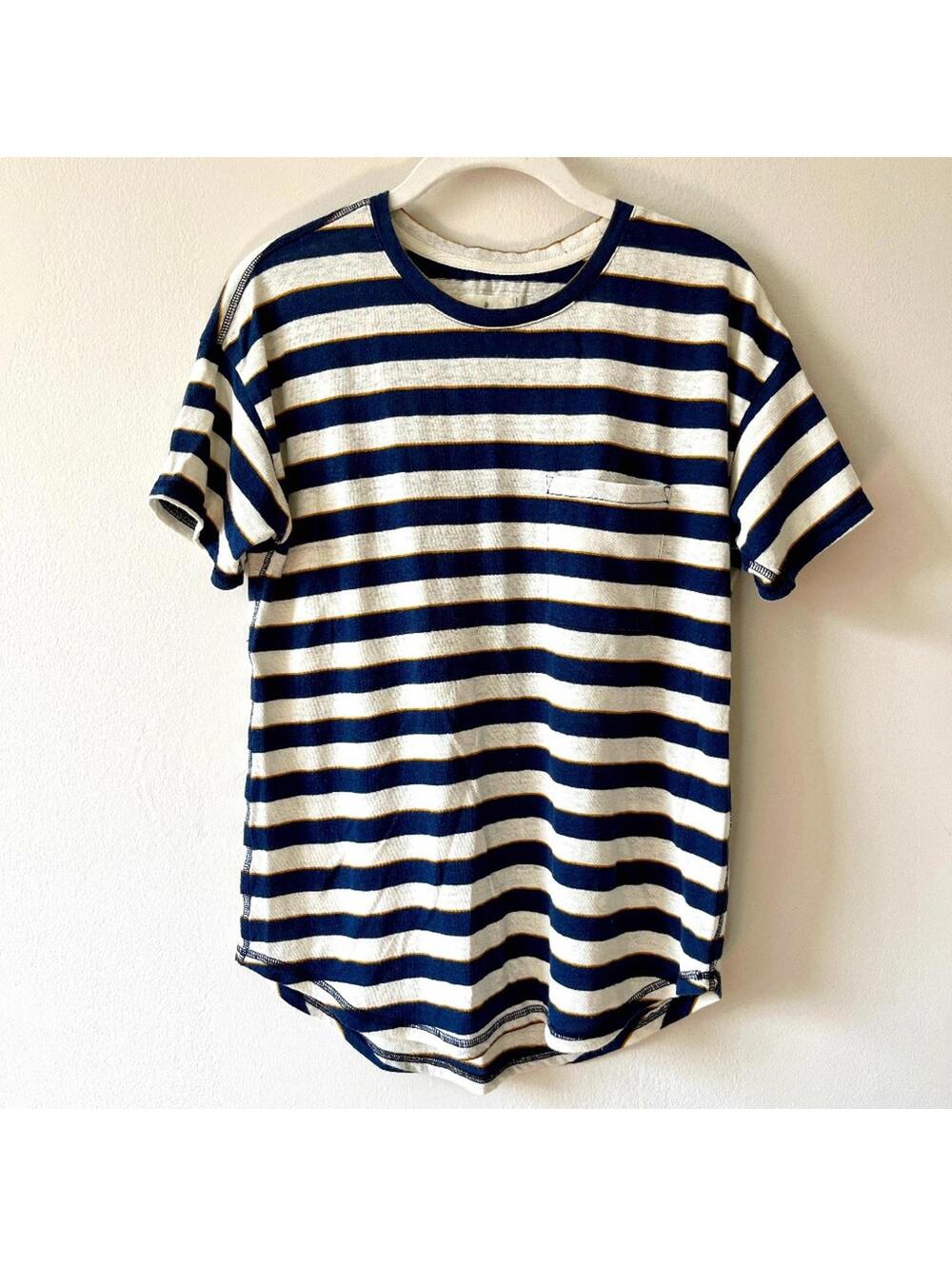 Thread & Supply Striped Linen Blend Pocket T-shirt Size XS
